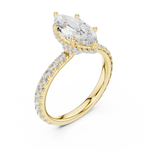 Gold Ring DDLR-165, Marquise center stone, Yellow Gold, view 2