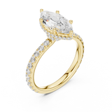 Gold Ring DDLR-165, Marquise center stone, Yellow Gold, view 2