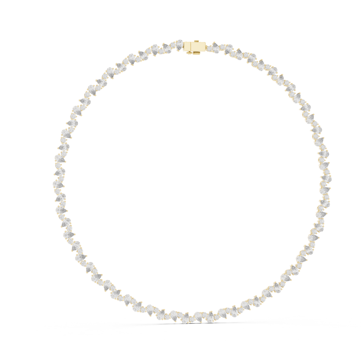 14K Solid Gold Lab Diamond Tennis Necklace, Yellow Gold, view 1