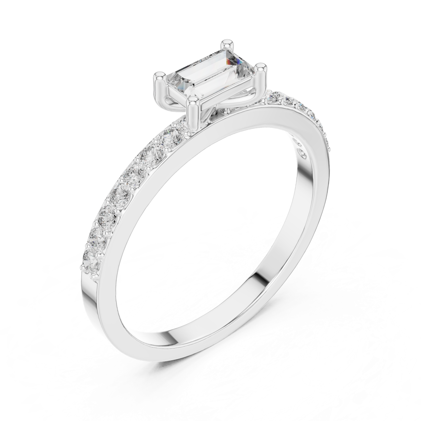 Gold Ring ALR-80, White Gold, view 2