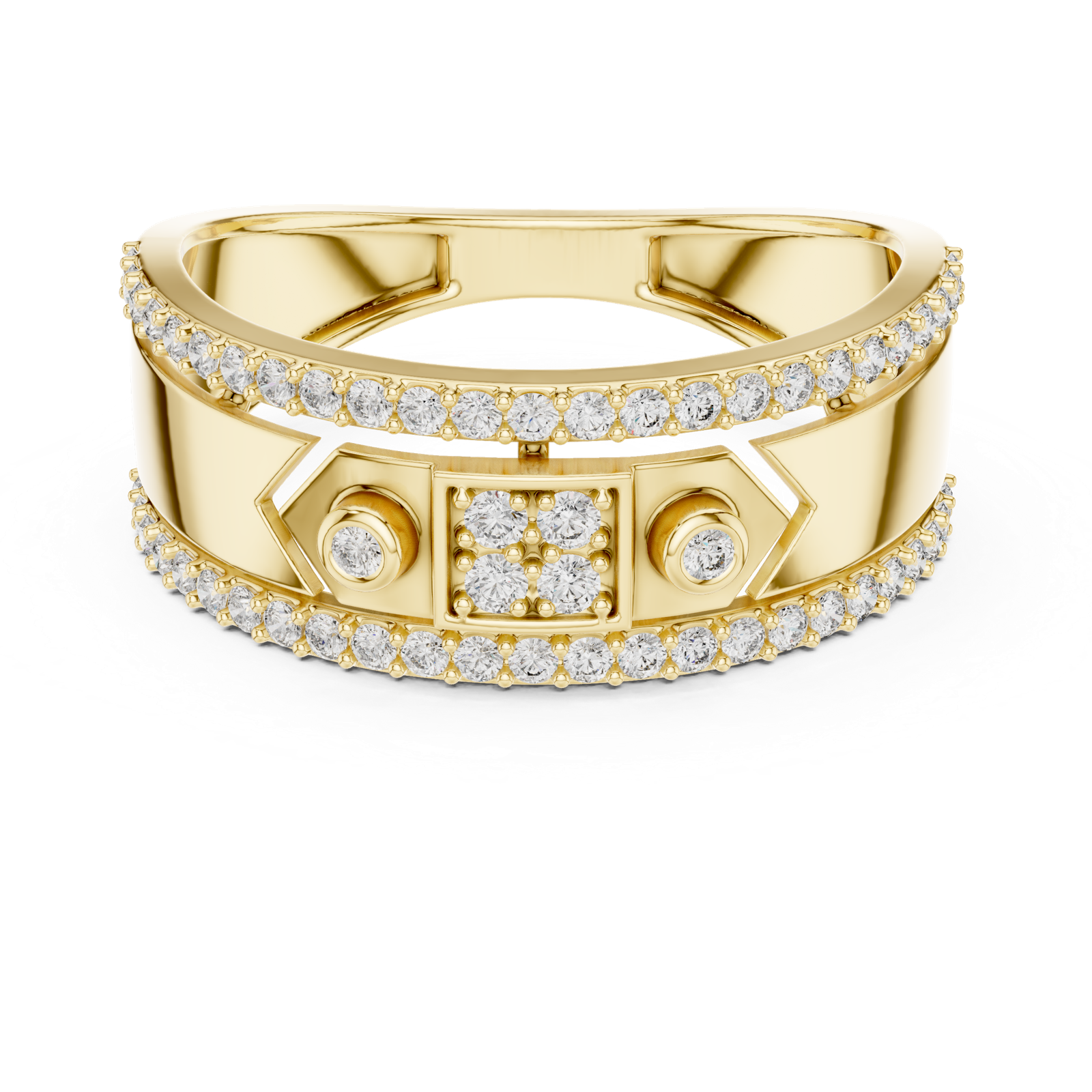 Gold Ring LR-01 (49), Yellow Gold, view 4