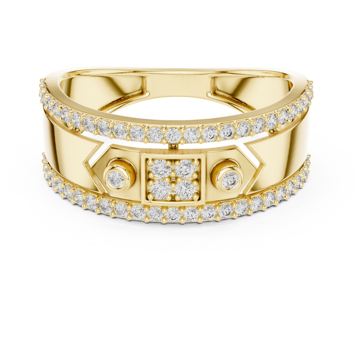 14K Solid Gold Lab Diamond Eternity Ring, Yellow Gold