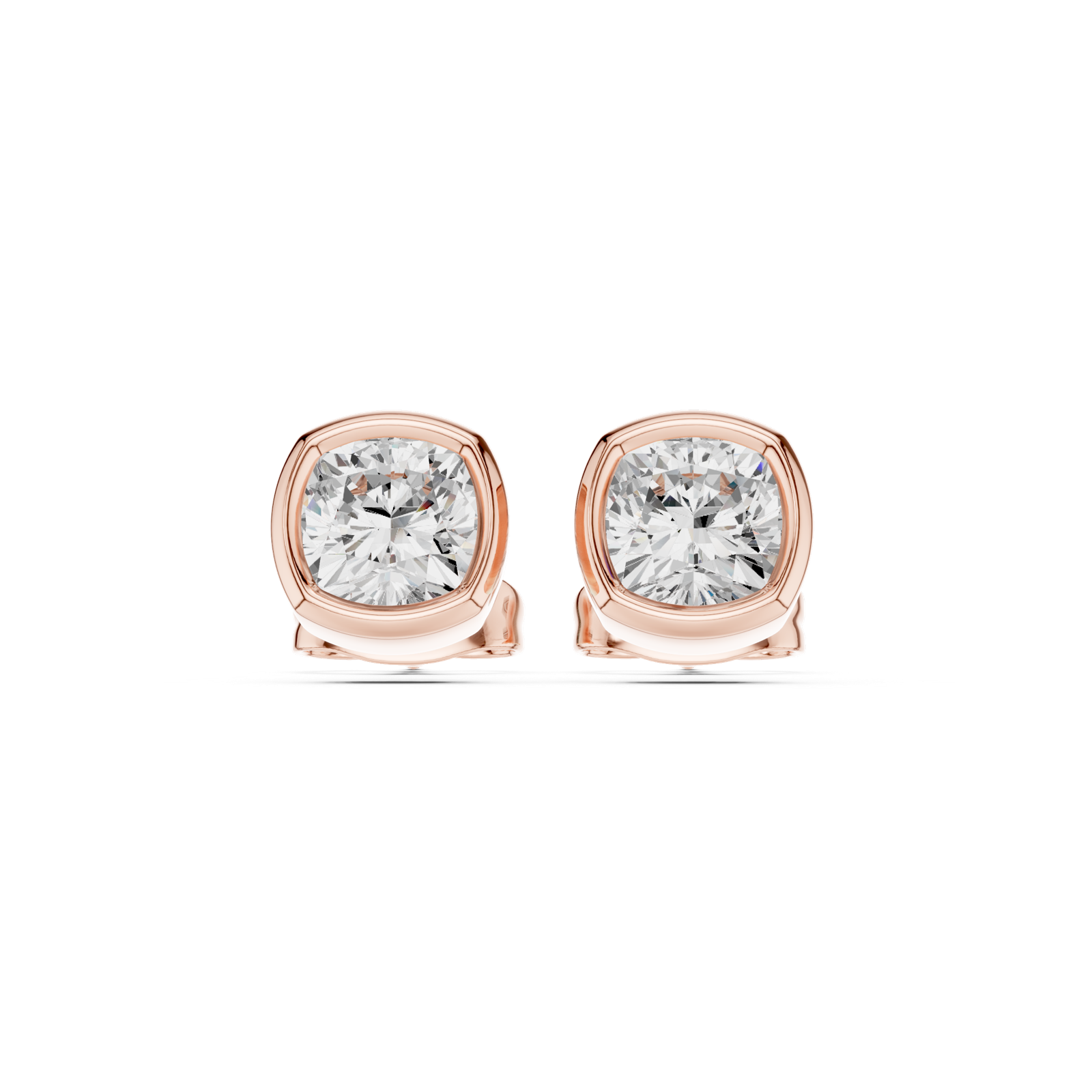 Gold Jewelry, Cushion center stone, Rose Gold, view 4