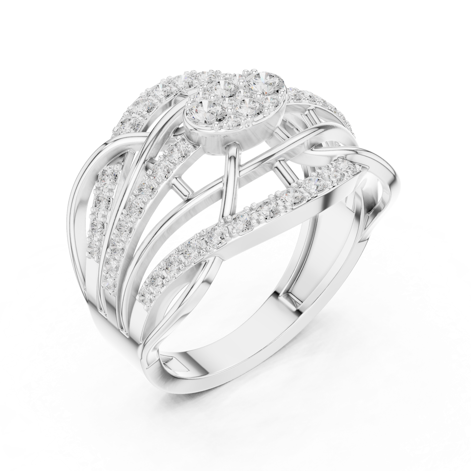 Gold Ring DDLR-769, White Gold, view 2