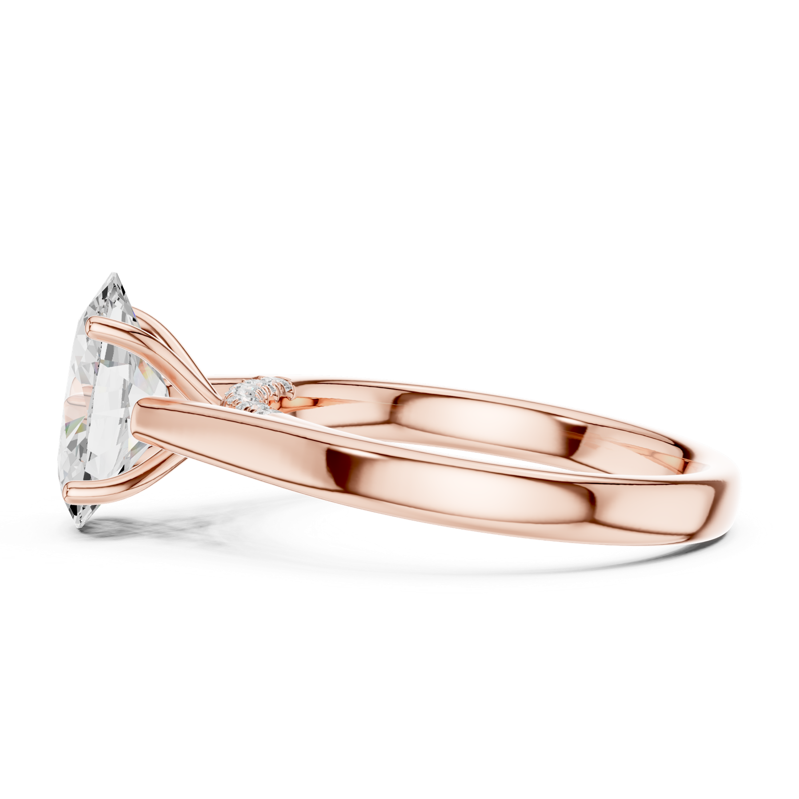 Gold Jewelry L36-18, Oval center stone, Rose Gold, view 3
