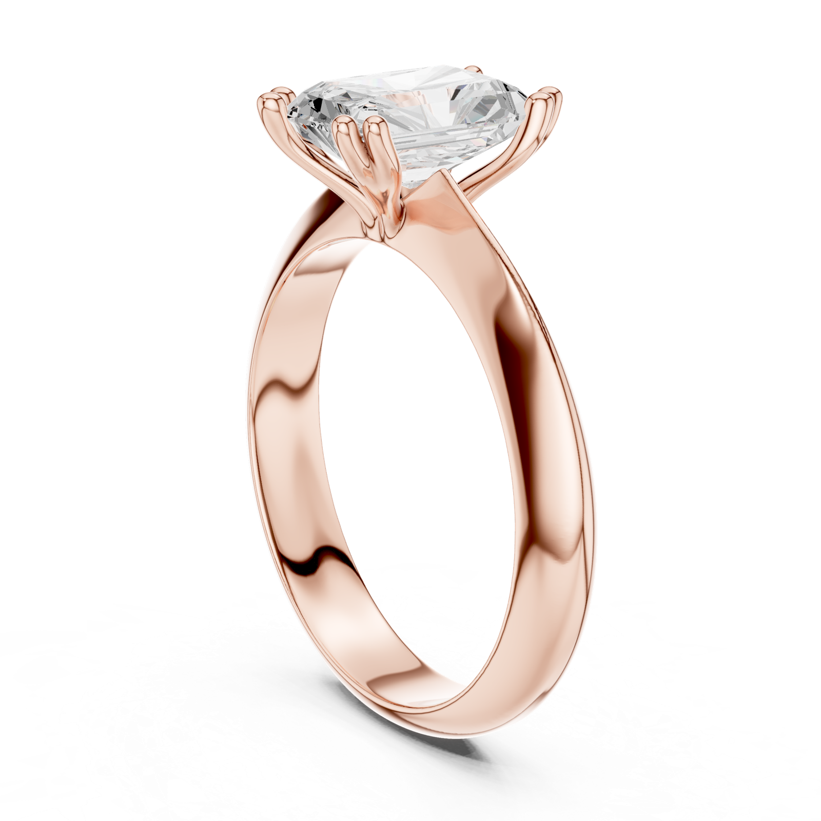 Gold Jewelry L36-8, Radiant center stone, Rose Gold, view 1