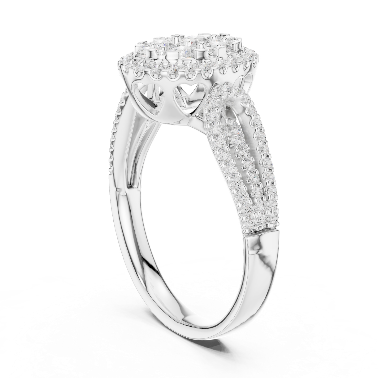 Gold Ring DDLR-758, White Gold, view 1