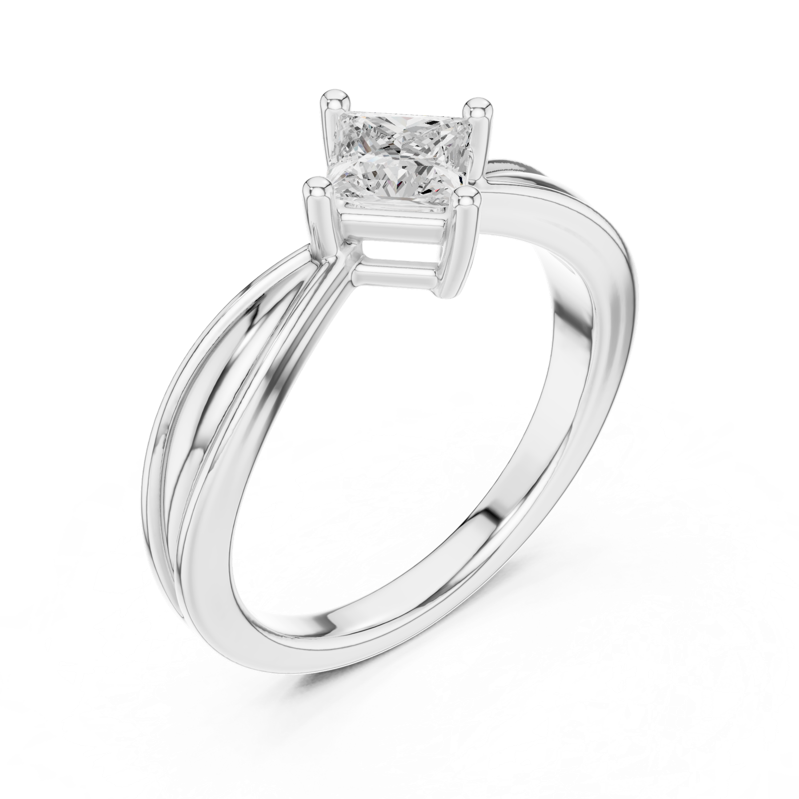 Gold Ring DDLR-527, White Gold, view 2