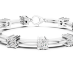 14K Solid Gold Lab Diamond Bracelet, White Gold, view 4