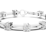14K Solid Gold Lab Diamond Bracelet, White Gold, view 4