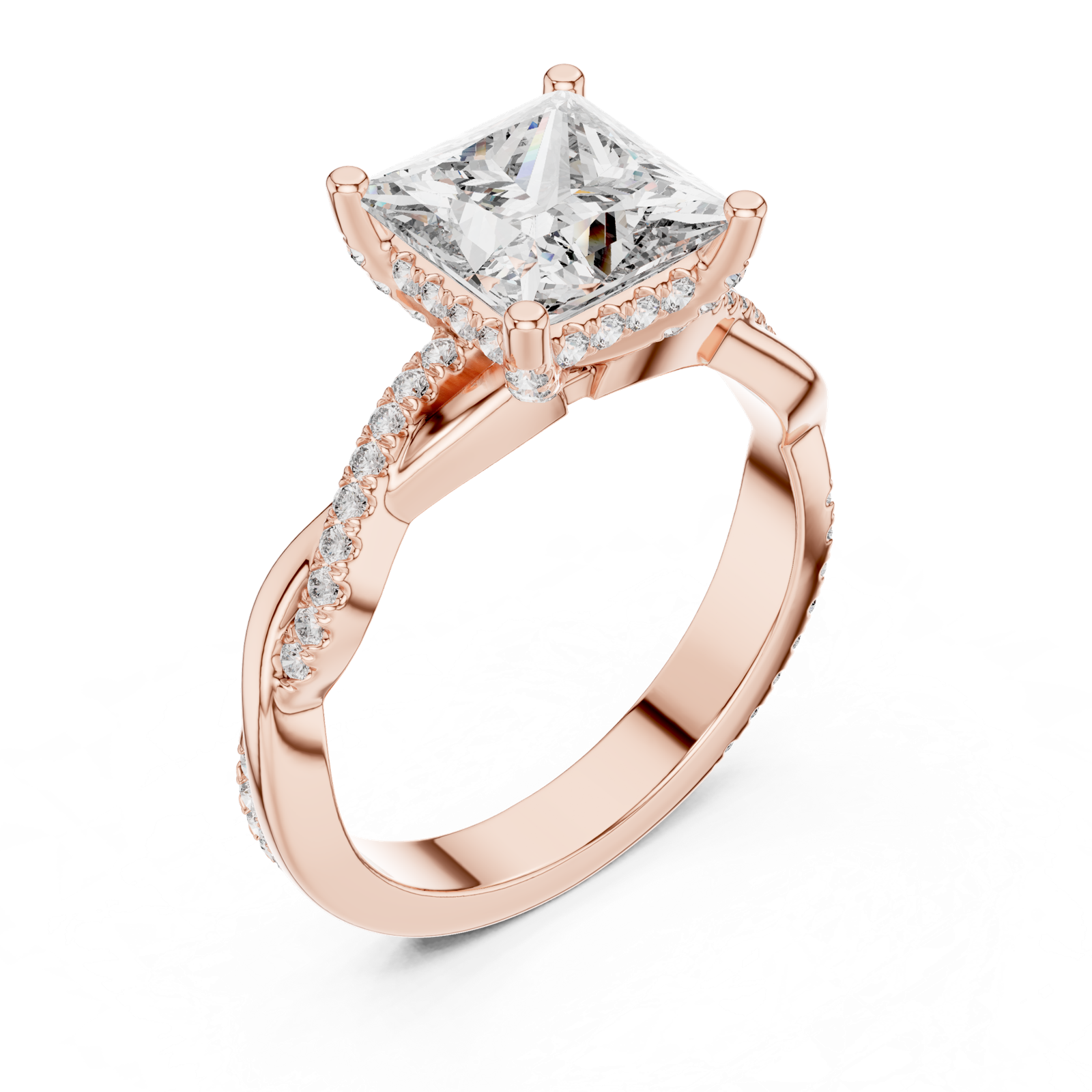 Gold Ring DDLR-160, Rose Gold, view 2