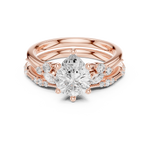 Gold Ring DDLR-299, Pear center stone, Rose Gold, view 4