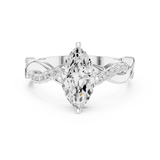 Gold Ring DDLR-1104, White Gold, view 4