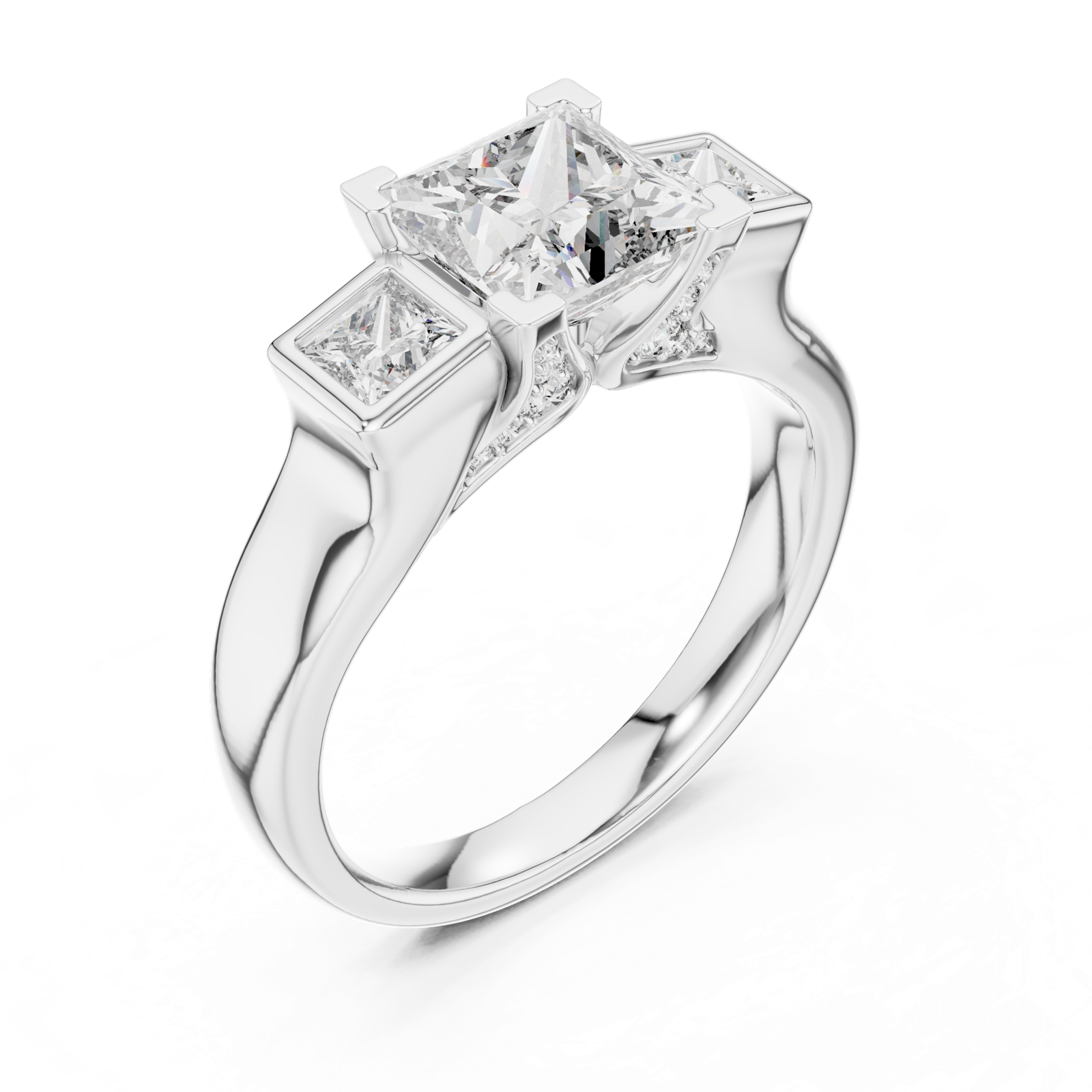 Gold Ring DDLR-178, White Gold, view 2