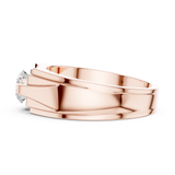 14K Solid Gold Lab Diamond Solitaire Ring, Rose Gold, view 3