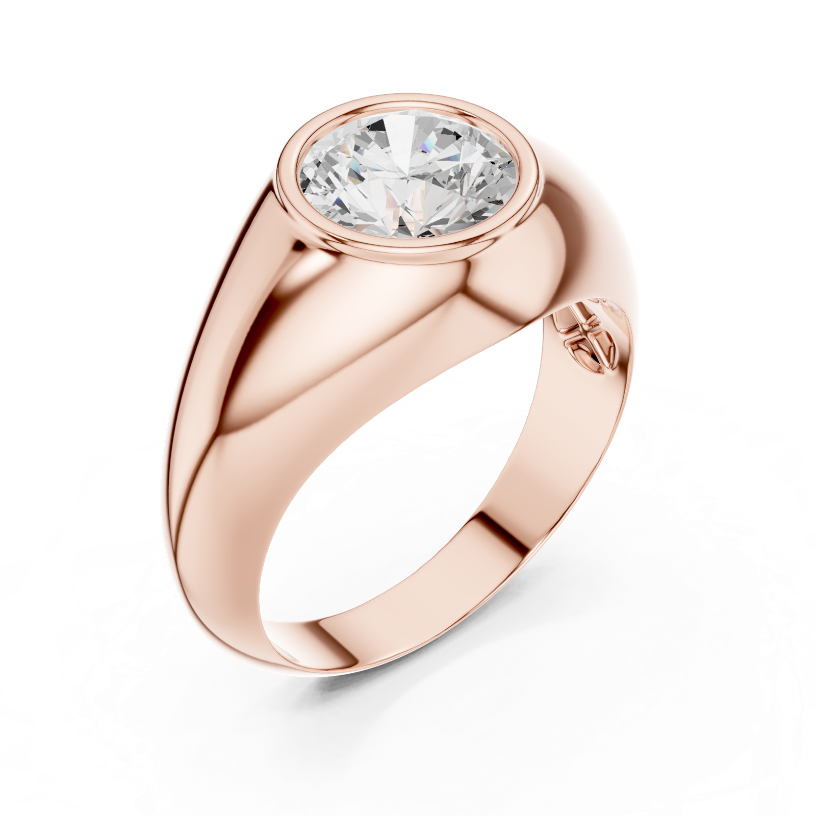 Gold Men's Ring GGR-0016, Rose Gold, view 2