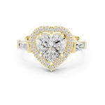 Gold Ring DDLR-342, Heart center stone, Yellow Gold, view 4