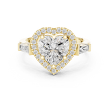 Gold Ring DDLR-342, Heart center stone, Yellow Gold, view 4