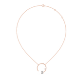 14K Solid Gold Lab Diamond Horseshoe Pendant Necklace, Rose Gold, view 1