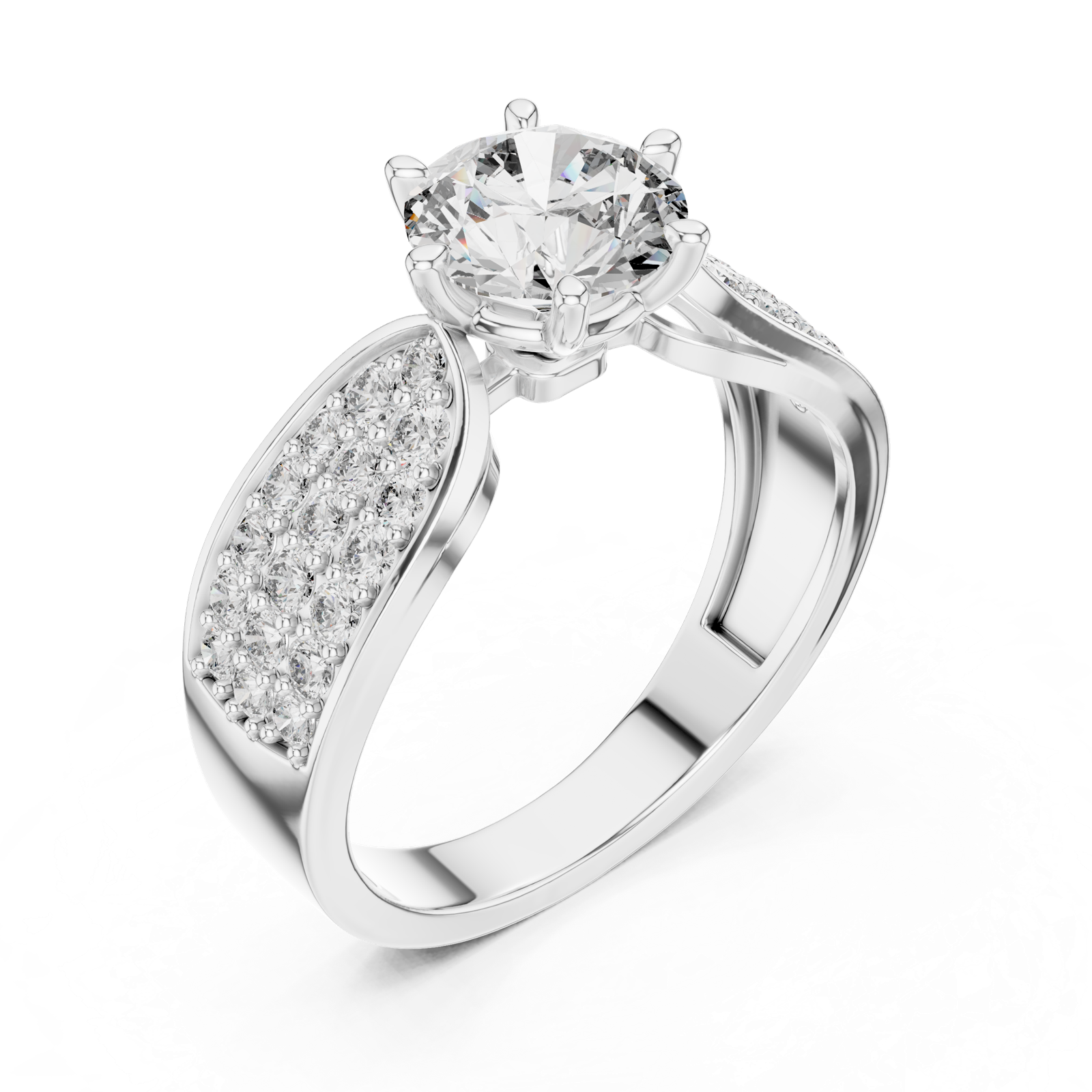 Gold Ring LR-0094, White Gold, view 2