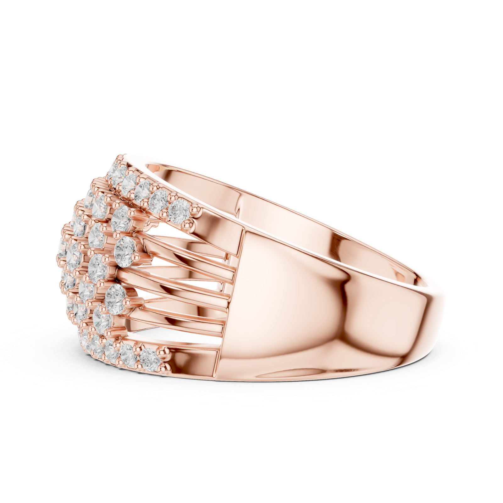 Gold Ring DDLR-455, Rose Gold, view 3