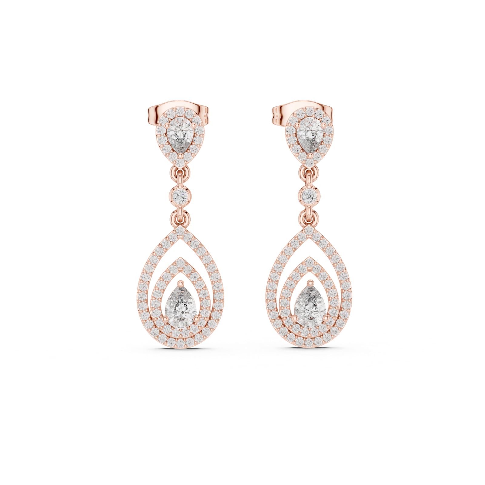 Gold Earrings 3-10007E_116_M, Rose Gold