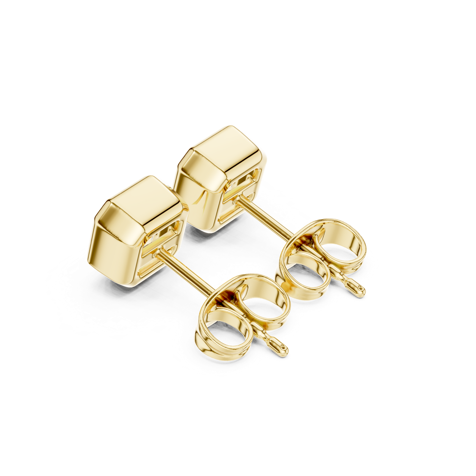 Gold Jewelry, Asscher center stone, Yellow Gold, view 2
