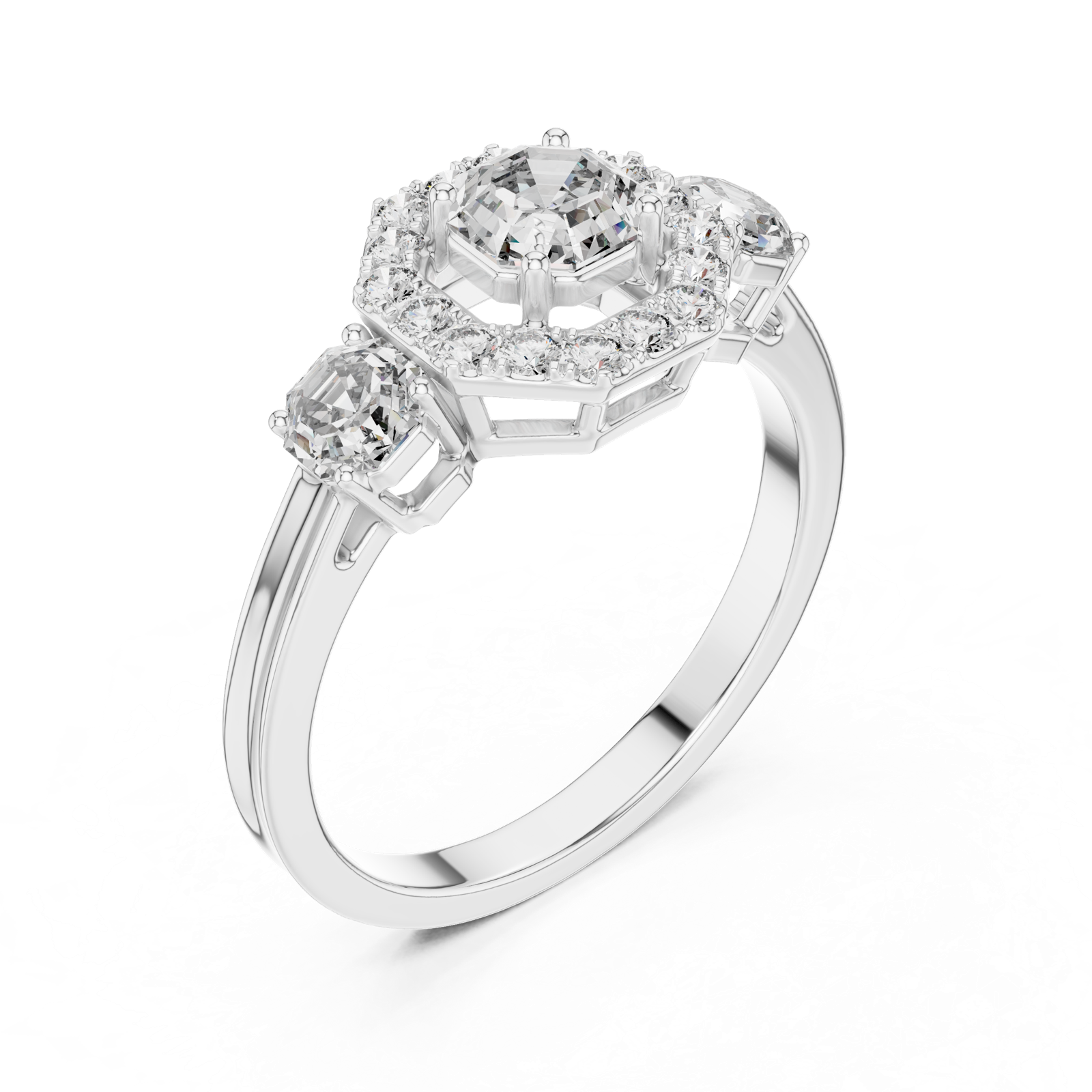 Gold Ring LR-0032, White Gold, view 2