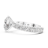 Gold Jewelry L35-63, Heart center stone, White Gold, view 3
