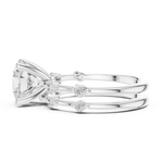Gold Ring DDLR-441, Round center stone, White Gold, view 3