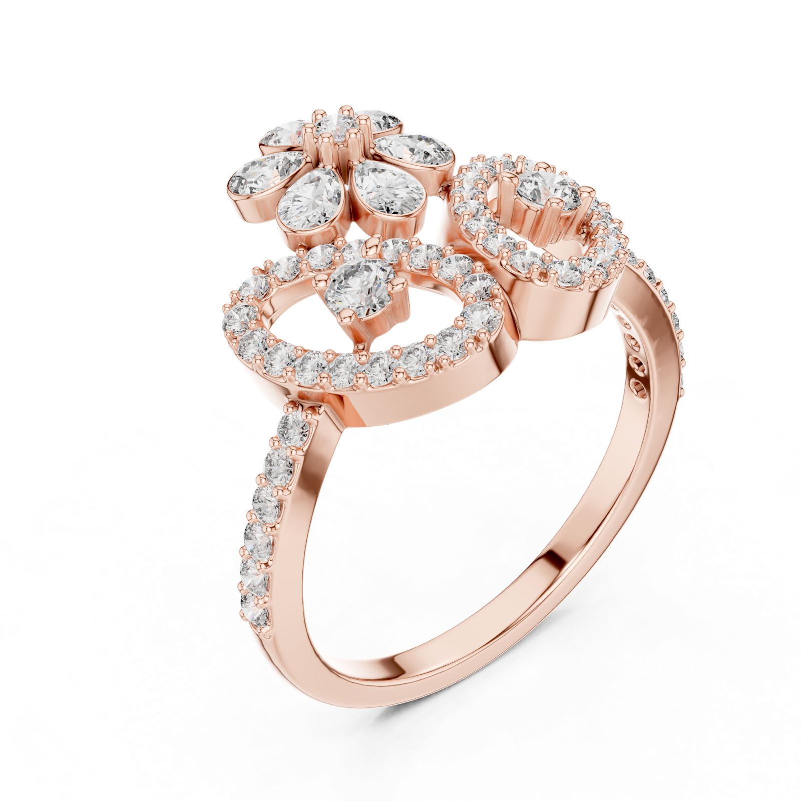Gold Ring LR-01 (52), Rose Gold, view 2