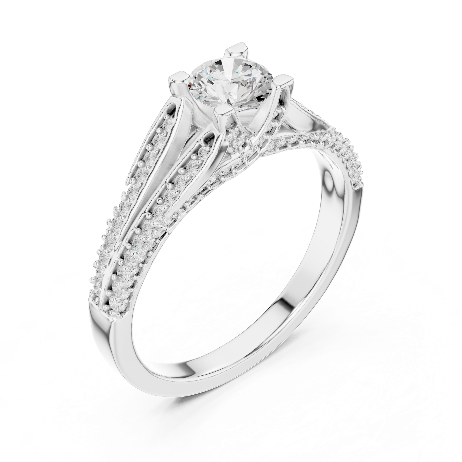 Gold Ring LR-0327, White Gold, view 2