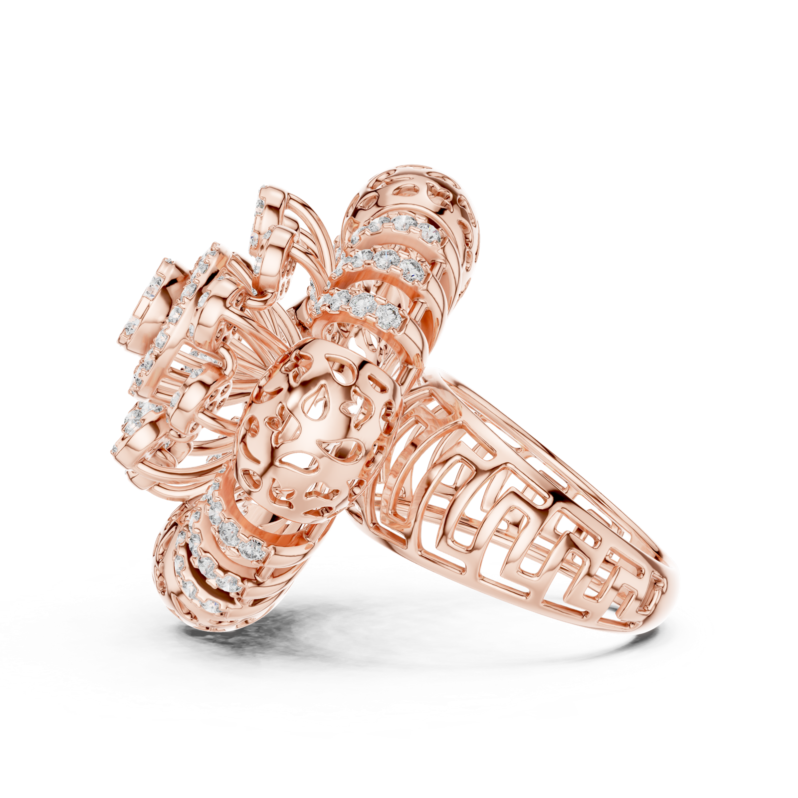 Gold Ring L03-1280, Rose Gold, view 3