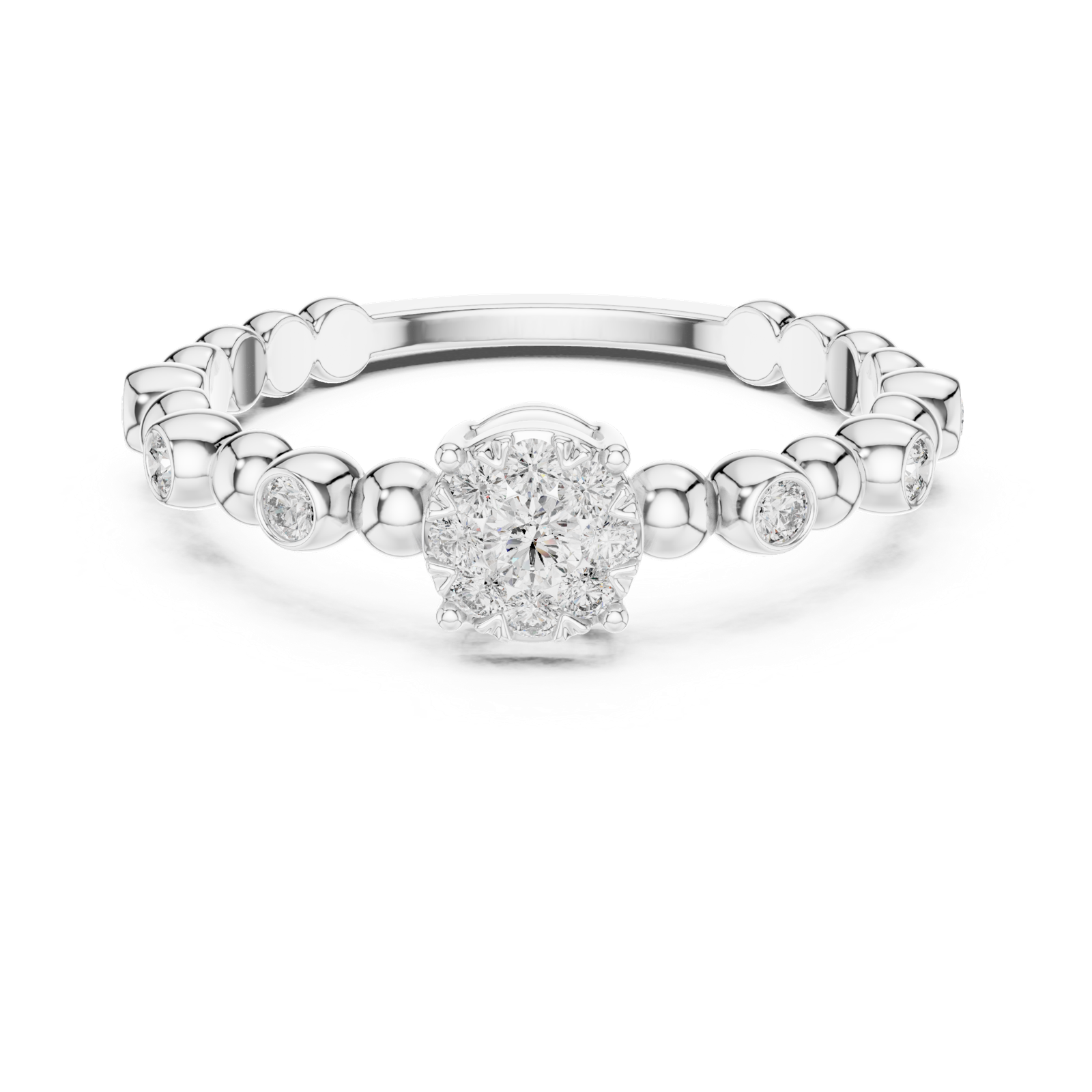 Gold Ring 19-120010L, White Gold, view 4