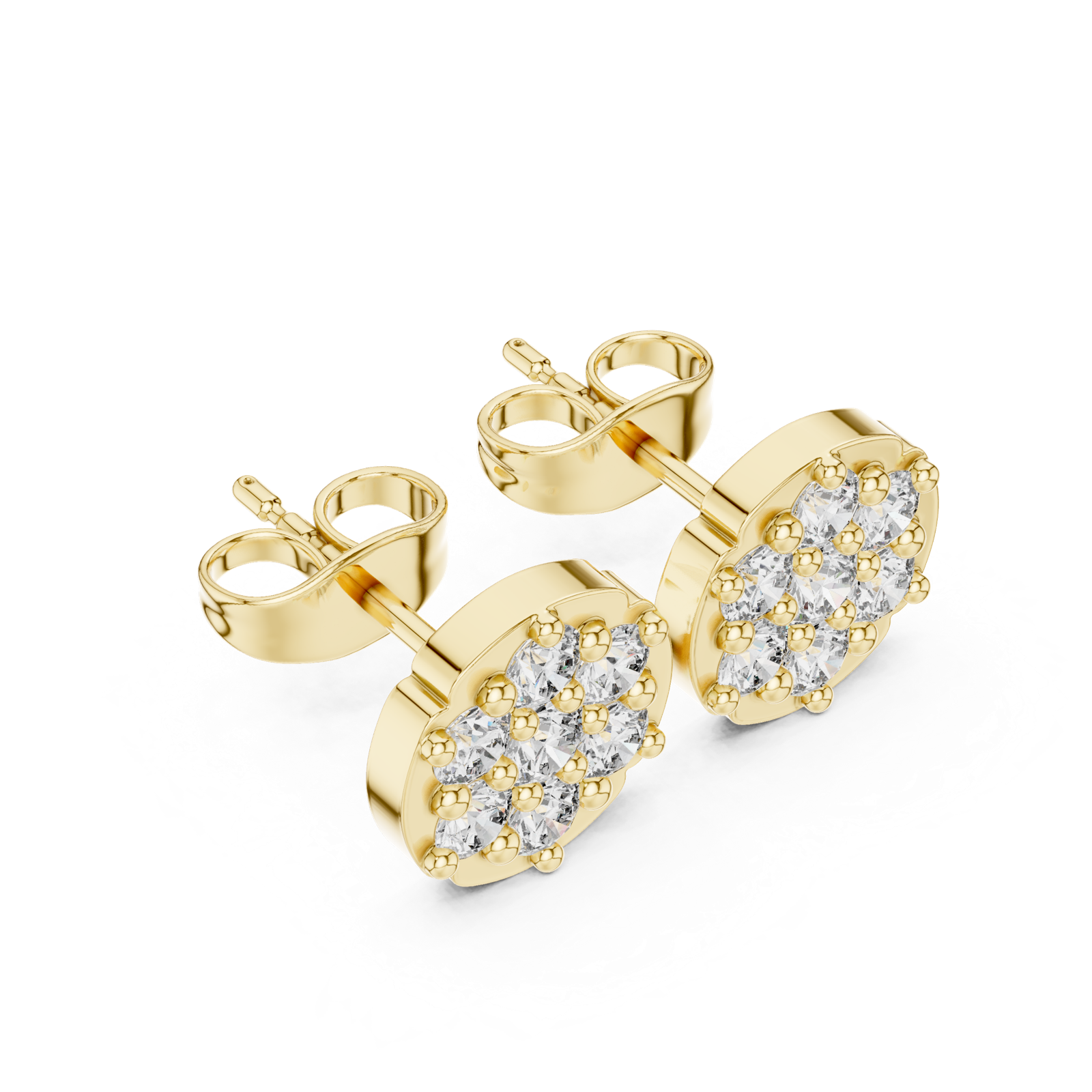 Gold Earrings 9-10032E, Yellow Gold, view 2