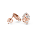 Gold Earrings AER-128, Rose Gold, view 1
