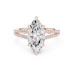 Gold Ring DDLR-252, Marquise center stone, Rose Gold, view 4
