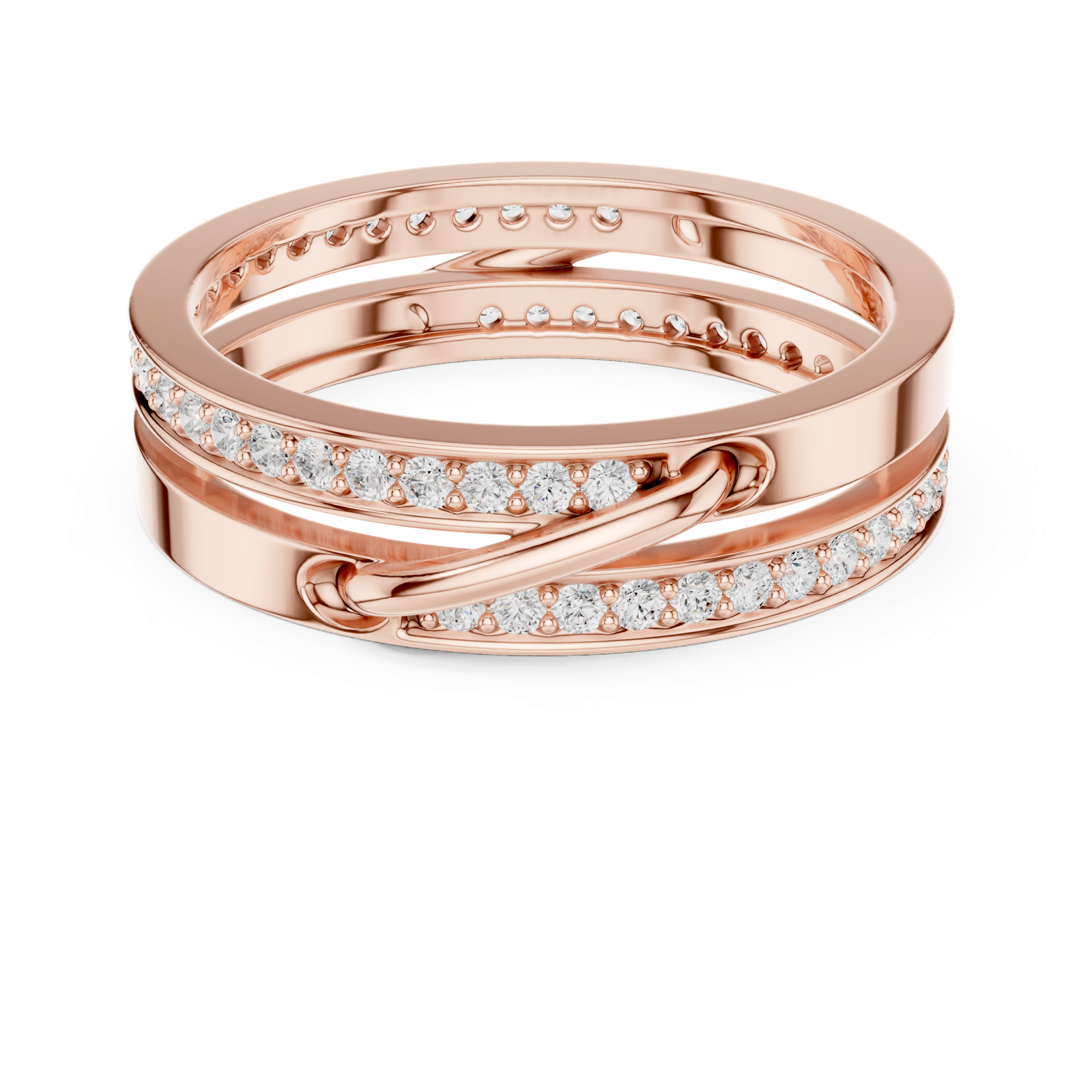 Gold Ring R27-01-2, Rose Gold, view 4