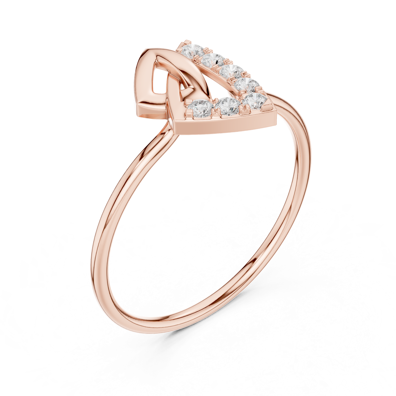 Gold Ring HLR-229, Rose Gold, view 2