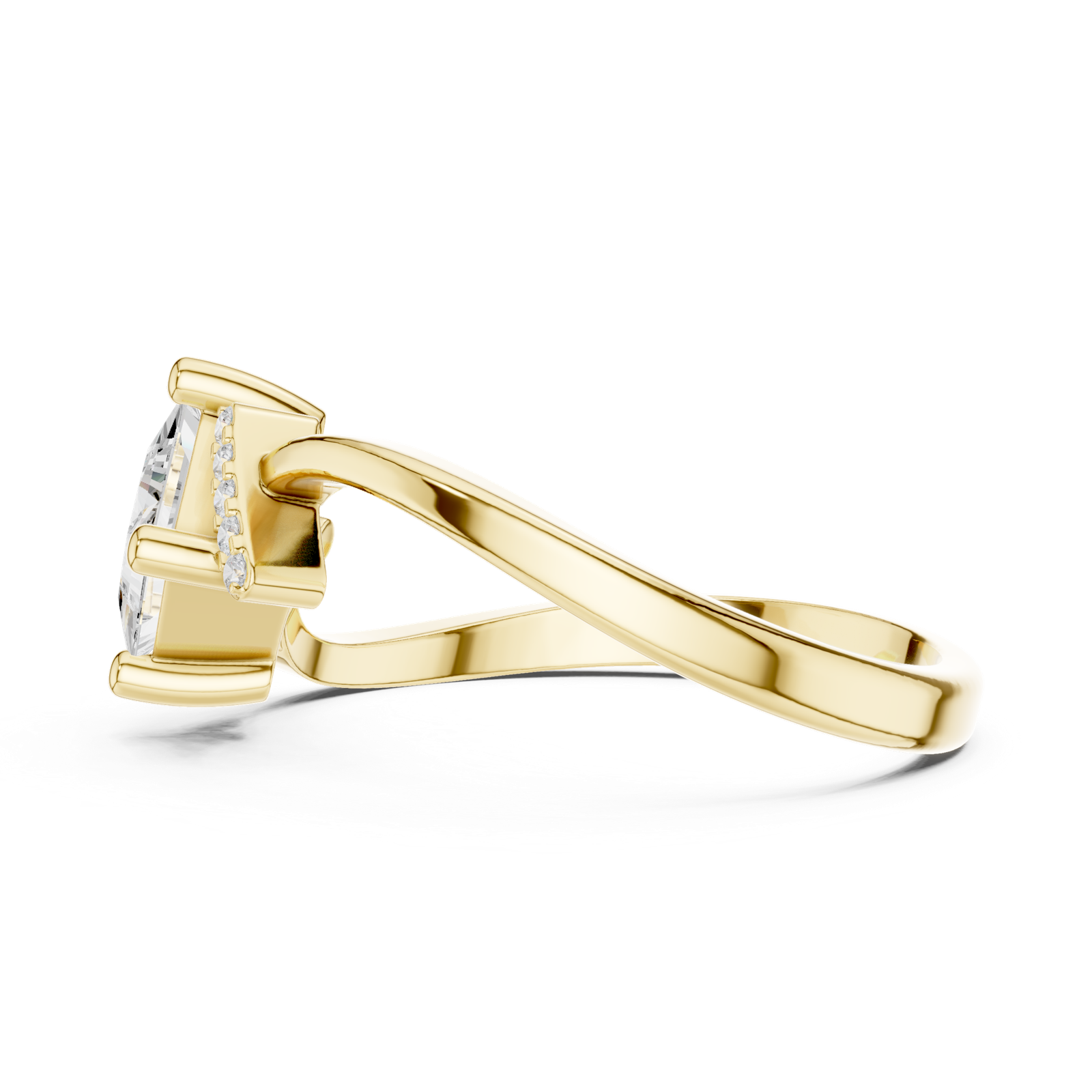 Gold Ring DDLR-507, Yellow Gold, view 3