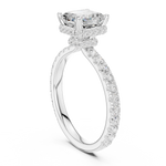 Gold Ring DDLR-165, Asscher center stone, White Gold, view 1
