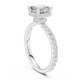 Gold Ring DDLR-165, Asscher center stone, White Gold, view 1