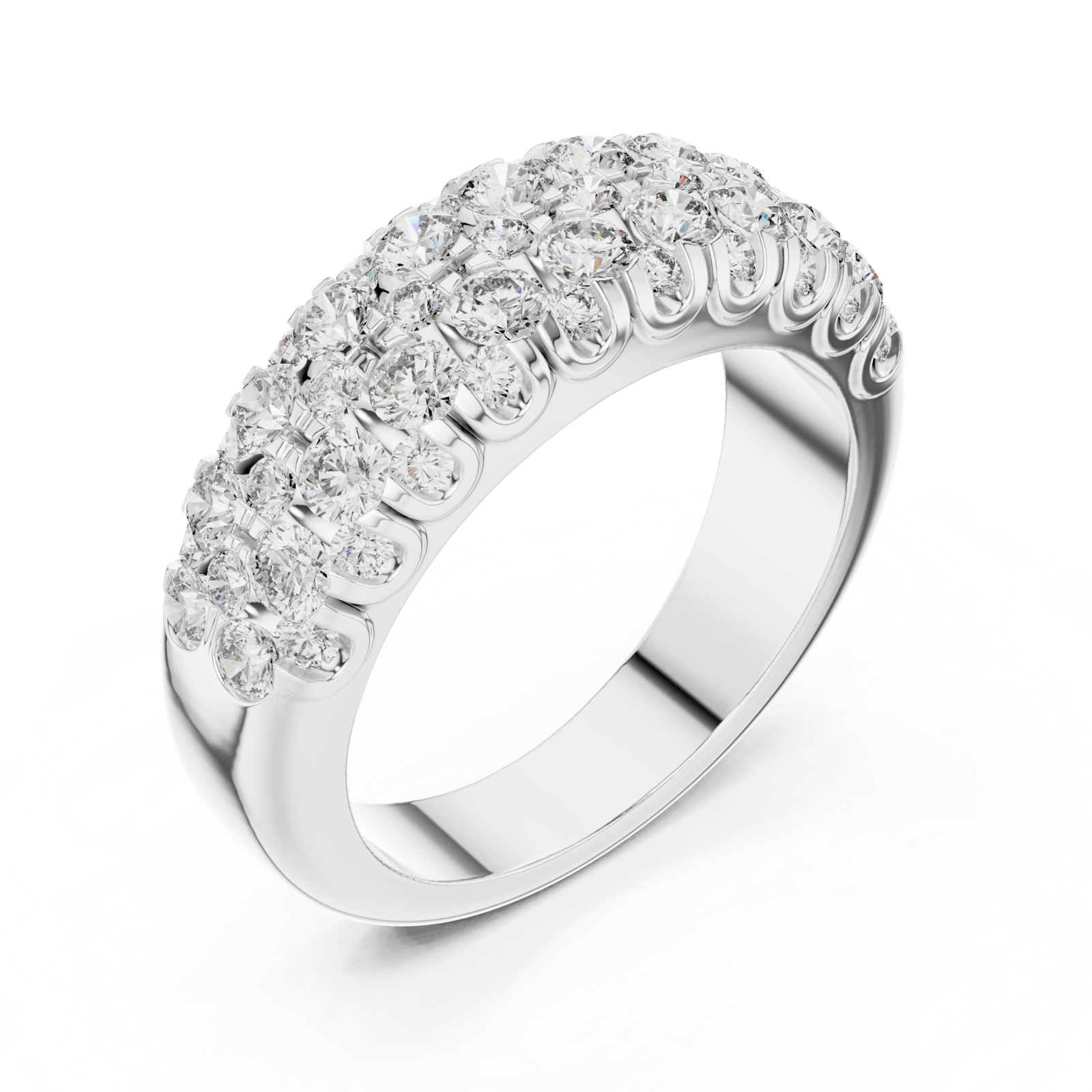 Gold Ring L03-01, White Gold, view 2