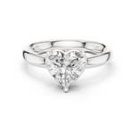 Gold Jewelry L36-10, Heart center stone, White Gold