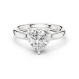 Gold Jewelry L36-10, Heart center stone, White Gold