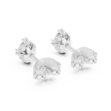 Gold Earrings GER-0365, White Gold, view 3
