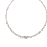 14K Solid Gold Lab Diamond Tennis Necklace, Rose Gold, view 2