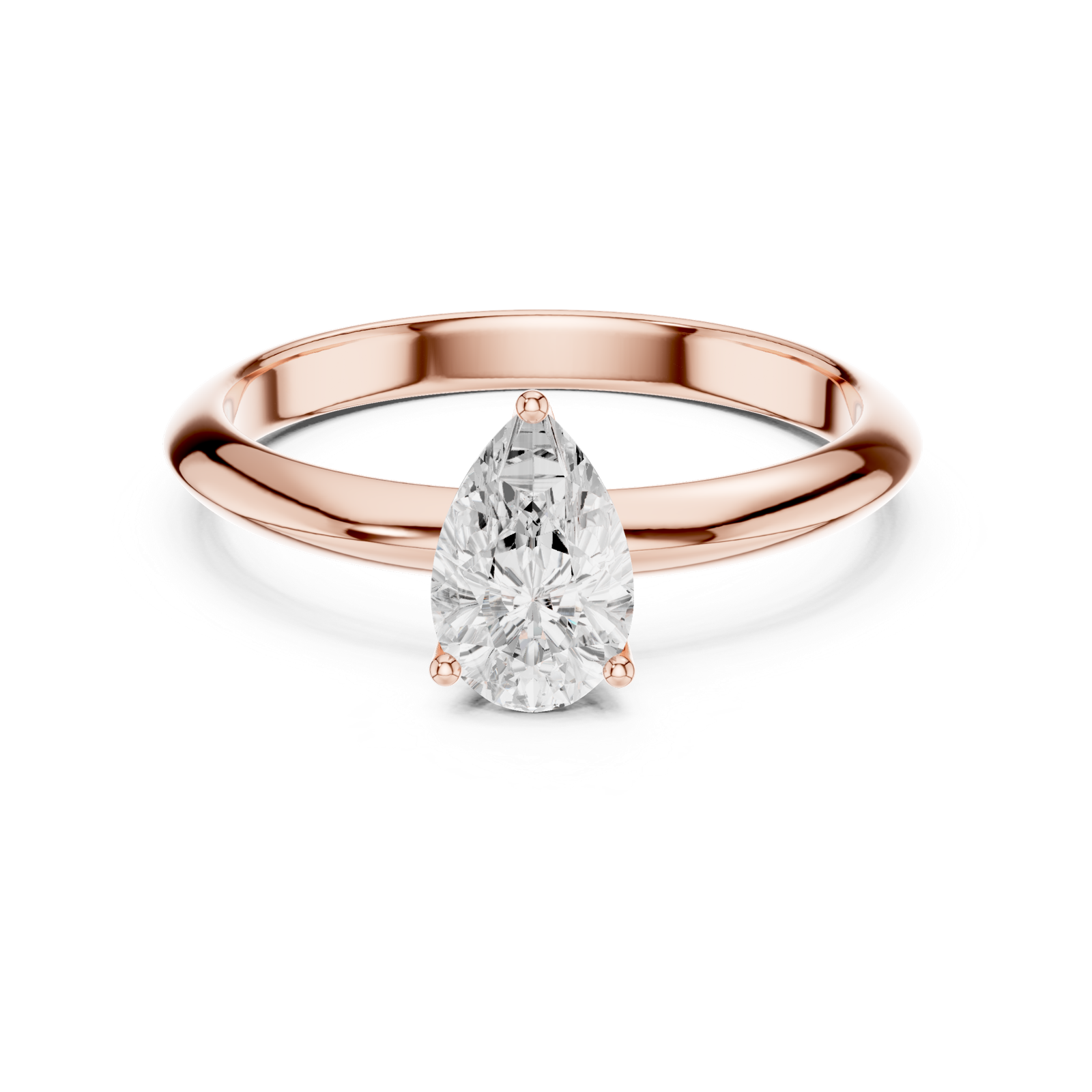 Gold Jewelry L36-6, Pear center stone, Rose Gold, view 4