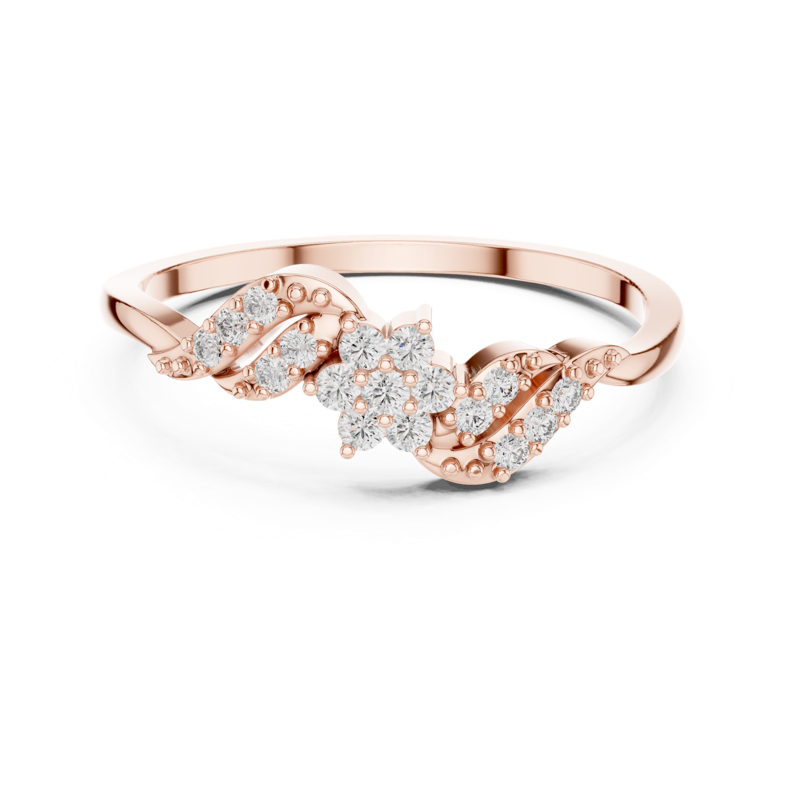 Gold Ring DR-6275, Rose Gold, view 4