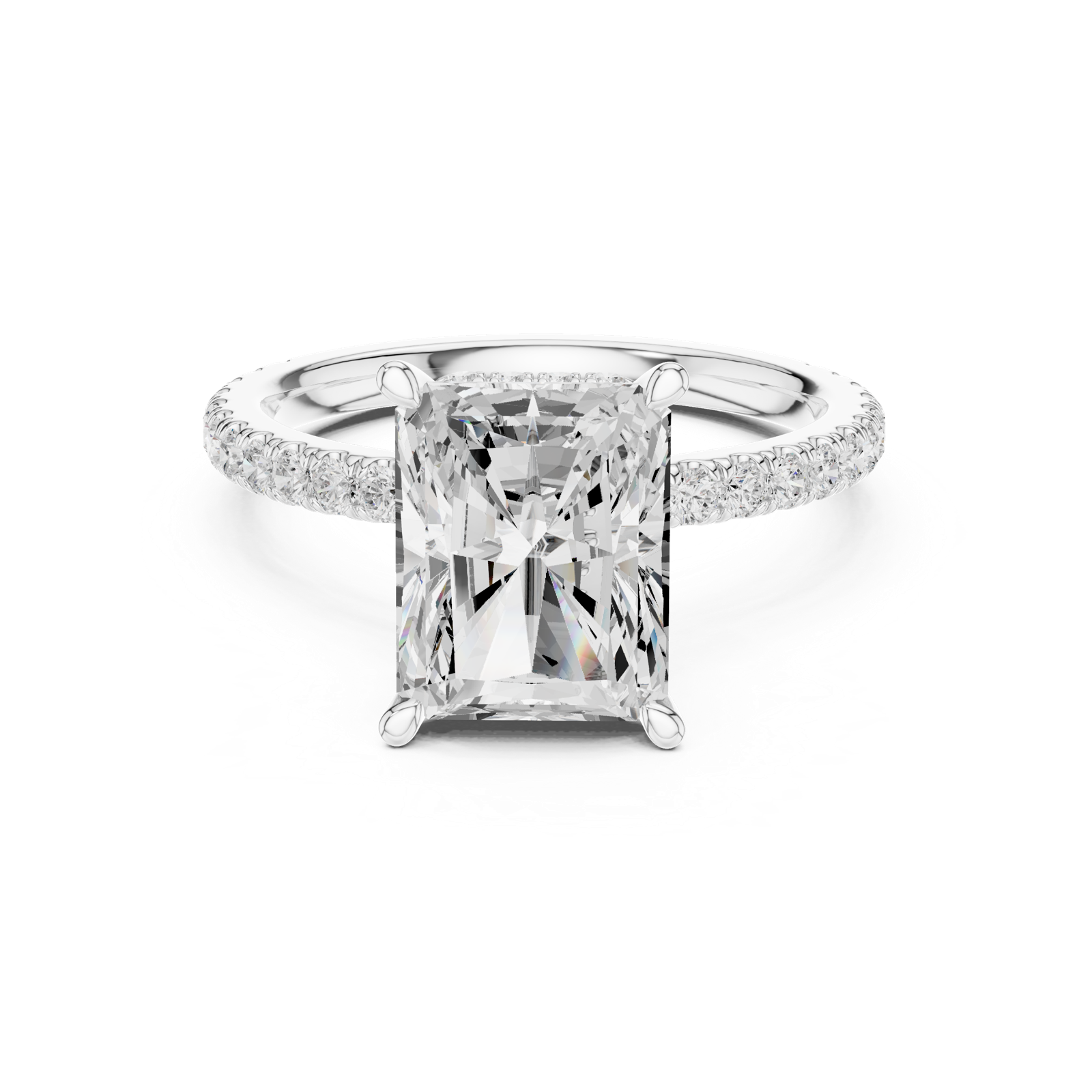 Gold Ring DDLR-1019, White Gold, view 4